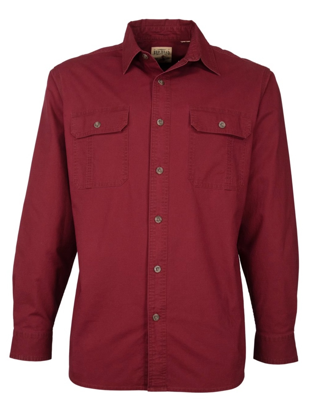 RedHead Men's Burgundy Long-Sleeve Button-Down Shirt XL - Picture 2 of 12